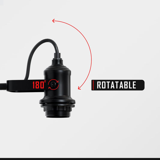 180° Rotatable Vintage Industrial Wall Sconce Fixture Black Metal Socket Lamp~6129 LEDSone Wall Light